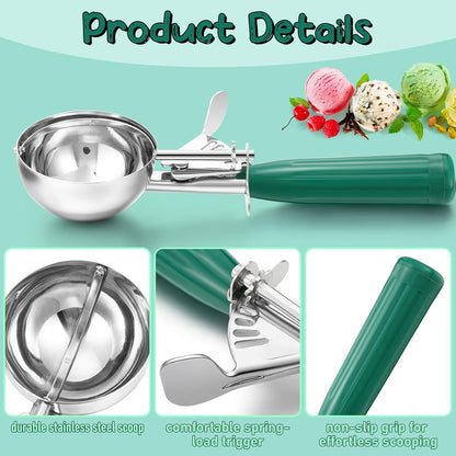 Reallnaive Ice Cream Scooper with Trigger, 4 oz, Gray