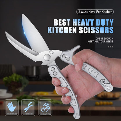 DRAGON RIOT Heavy Duty Poultry Shears - A Must Have Kitchen Shears for Chicken and Meat Cutting - Dishwasher Safe and Stainless Food Kitchen Scissors for Thanksgiving
