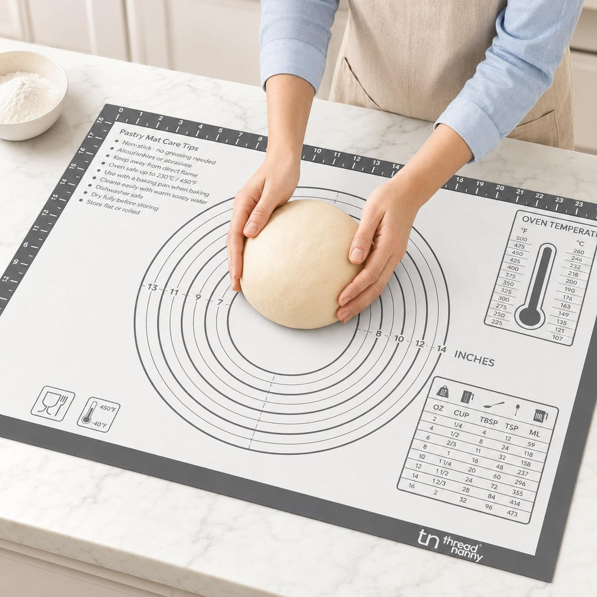 XL Silicone Pastry Mat for Baking Dough Mat, Extra Large 28x20 inches Grey