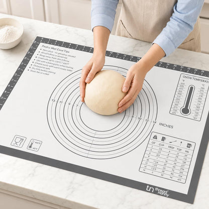 XL Silicone Pastry Mat for Baking Dough Mat, Extra Large 28x20 inches Grey