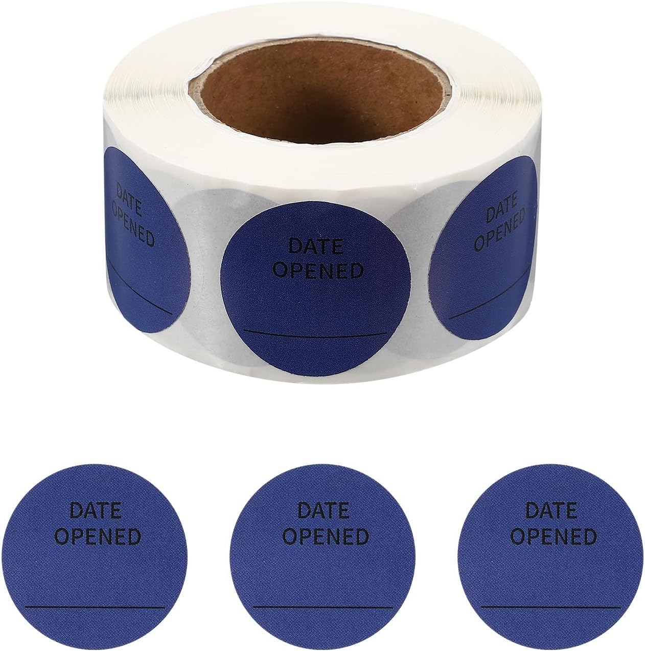 PATIKIL 500 Pcs Date Opened Stickers Roll, 1.25 Inch Food Storage Labels Removable Freezer Labels Adhesive Food Labels for Inventory Organized Kitchen Containers, White and Black