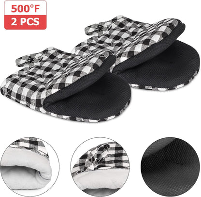 Goldmeet Mini Oven Mitts 2-Pack, 7"x5.5", 500°F Silicone Grip, Gray