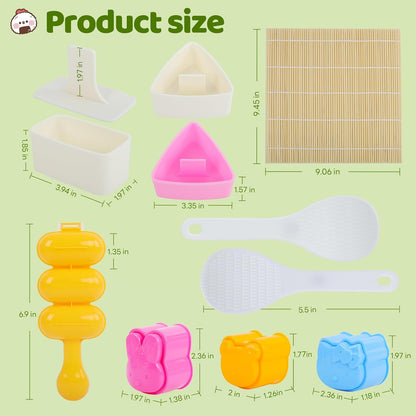 Rice Ball Molds 21PCS Onigiri Mold Set Cute Animal Sushi Molds Rice Shaper Rice Ball Shaker Bento Box Accessories DIY with Nori Seaweed Punch Cutter Food Picks