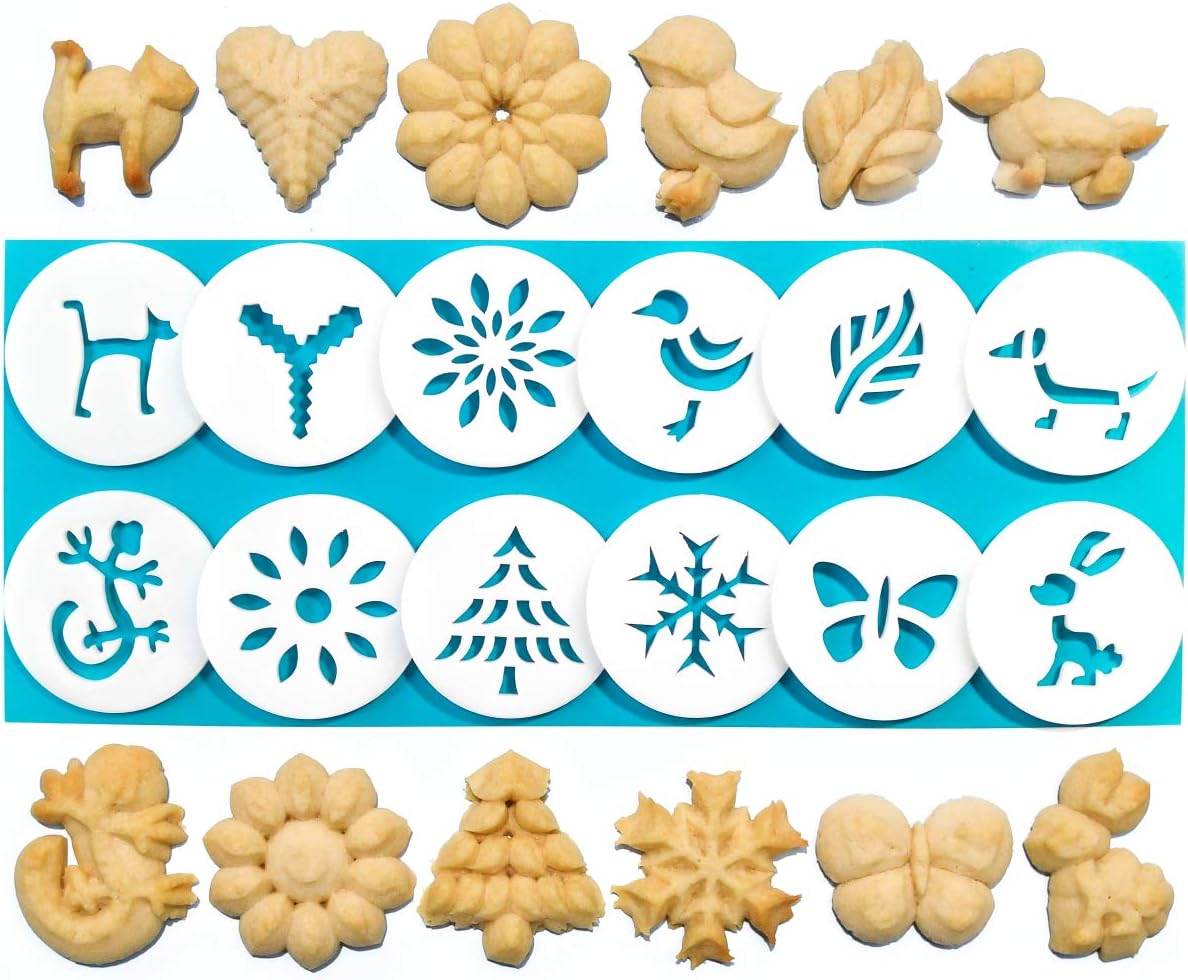 Impress Bakeware Metal Cookie Press with 12 Shape Disks