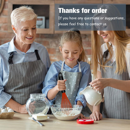 OYV Dishwasher Safe Silicone Whisk, Sealed Waterproof Design Set of 3, Professional Kitchen Whisks for Cooking Non-Scratch, Silicone & Stainless Steel Whisk, Heat Resistant Balloon Egg Beater, Black