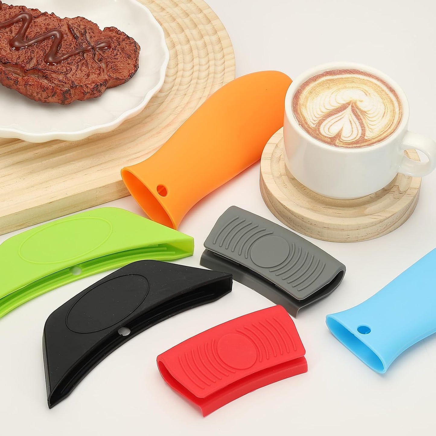 uxcell 4 Pcs Silicone Assist Hot Pan Handle Holder Hot Skillet Handle Covers Pot Holder Sleeve Non-Slip Heat Resistant for Kitchen Pot Frying Pans Cookware (Orange)