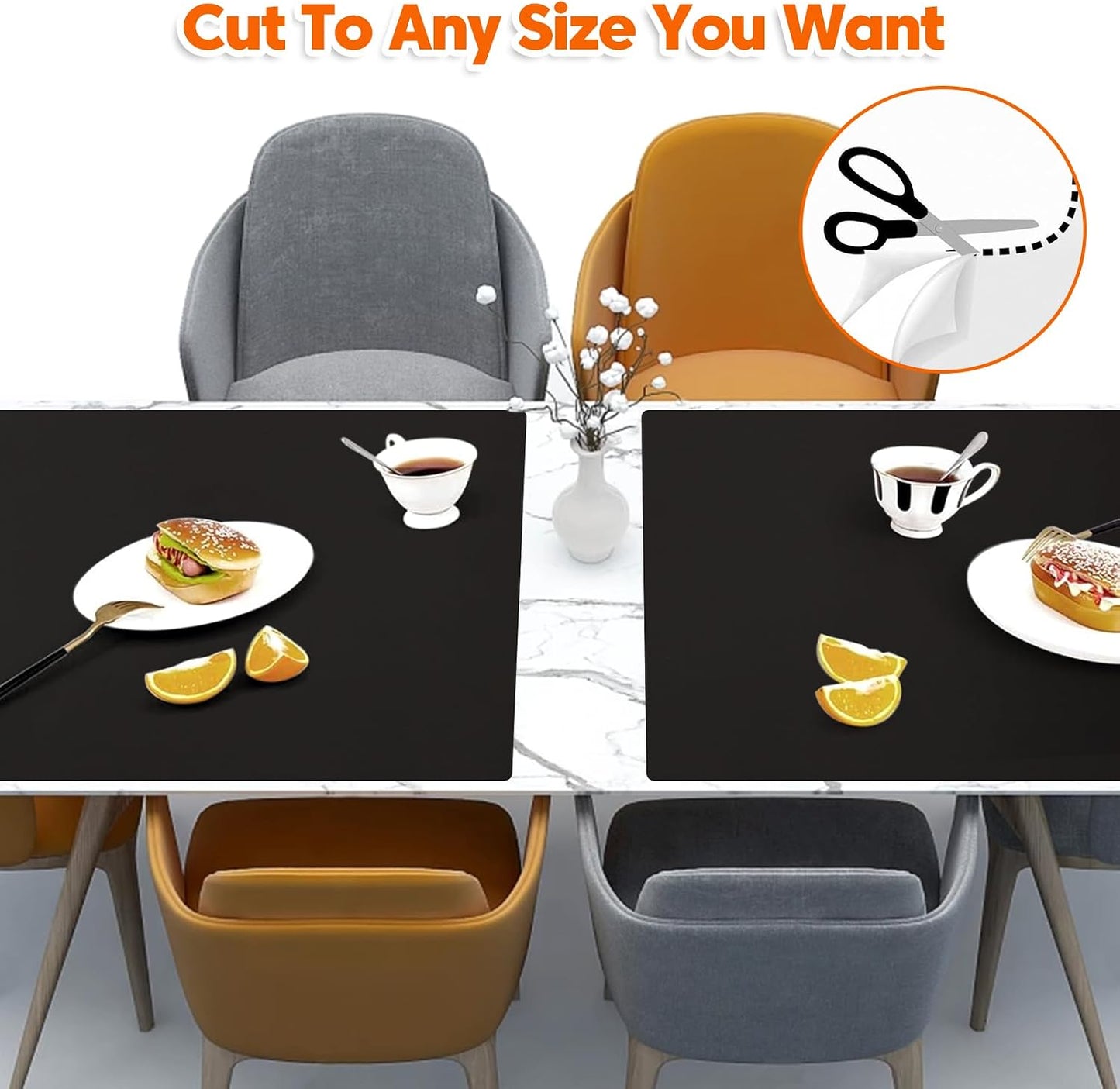 Extra Large Silicone Mat, 84”x24” Heat Resistant Mats for Countertop, Cuttable Waterproof Kitchen Counter Mat, Multipurpose Countertop Protector Mat, Silicone Mats for Kitchen Counter (Translucent)