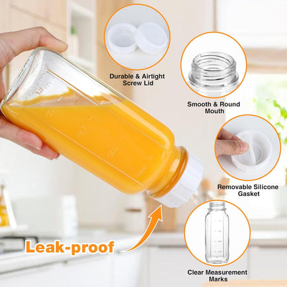 HINGWAH 4 Pack 16 OZ Glass Milk Bottles with Lids