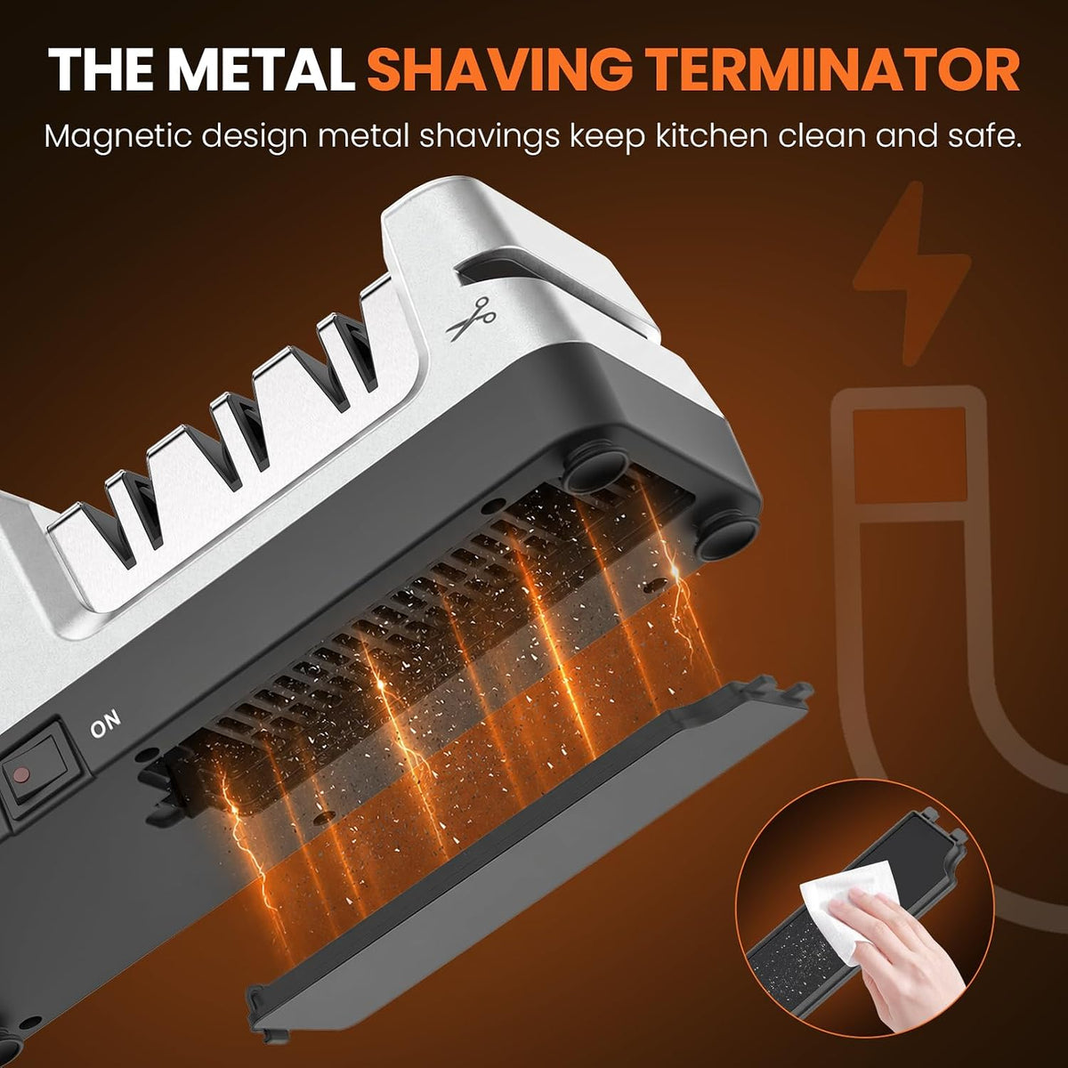 4-in-1 Electric Knife Sharpener for Home Cooks Kitchen (Silver)