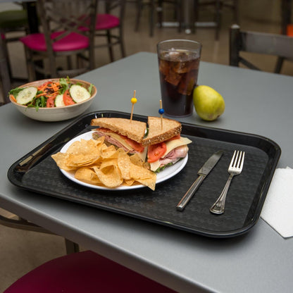 Carlisle FoodService Products Café Cafeteria Tray, Fast Food Tray for Restaurant or Commercial Use, 14" x 18", 1 Count, Black