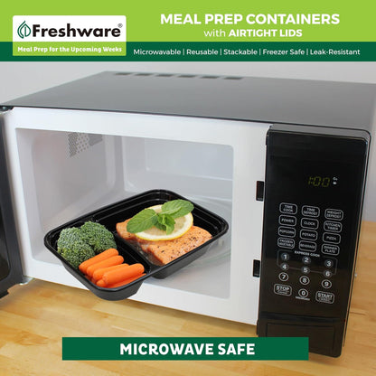 Freshware Meal Prep Containers 1 Compartment Food Storage Containers with Lids, Bento Box, BPA Free, Stackable, Microwave/Dishwasher/Freezer Safe (28 oz), 50 Count (Pack of 1)