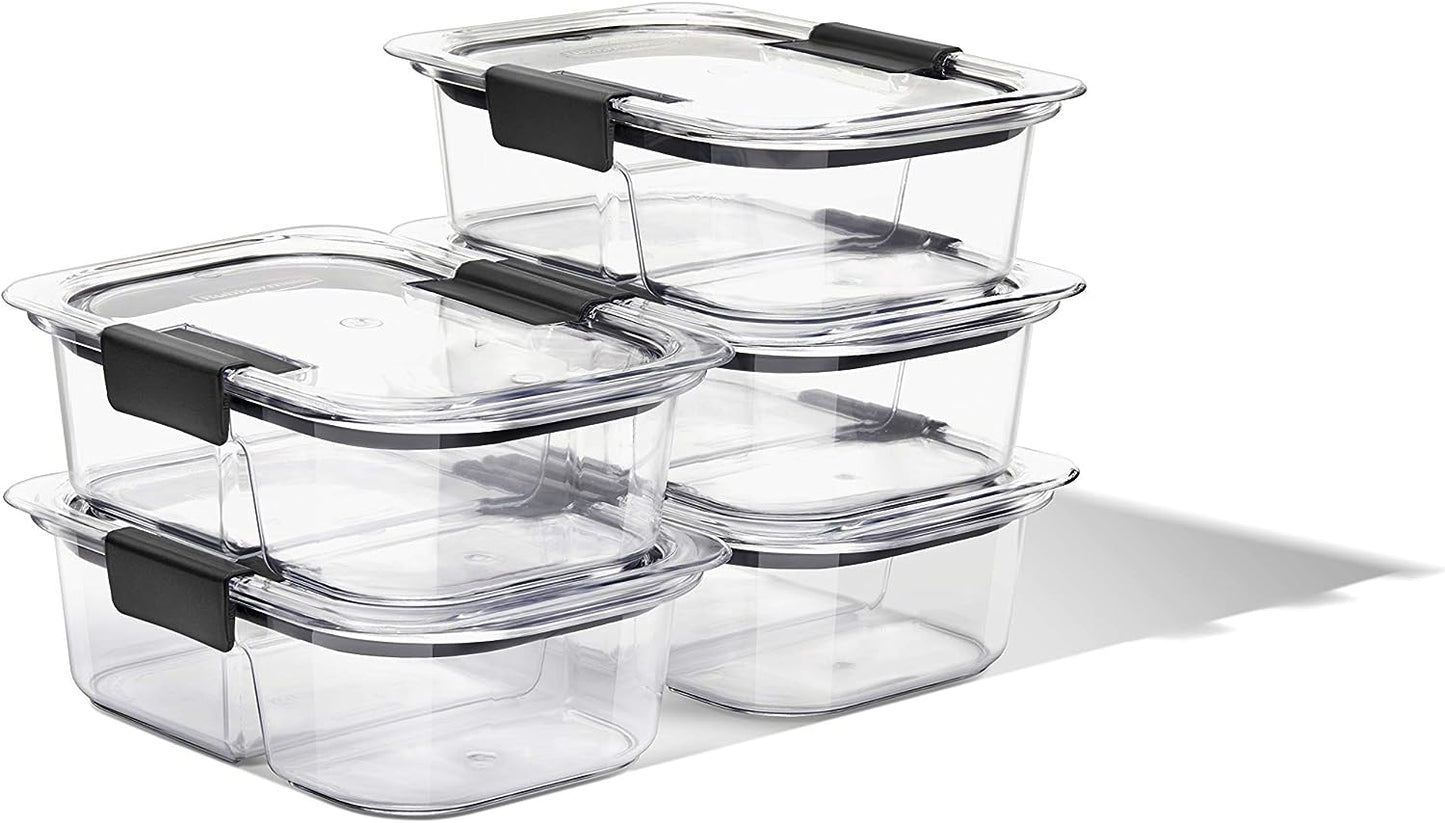 Rubbermaid Brilliance BPA Free Airtight Food Storage Containers with Lids, Set of 4 (4.7 Cup) Ideal for Lunch, Meal Prep, and Leftovers