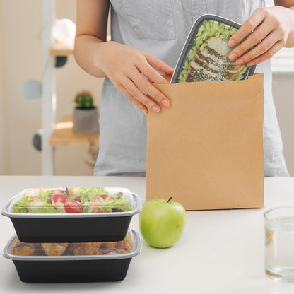 RANLITTLE Meal Prep Containers 50 Pack 38oz Reusable, Leakproof Food Storage Containers with Lids, BPA-Free Plastic To Go Take Out Bento Box Stackable Microwave & Freezer Safe