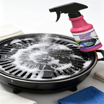 120ml Fast-Acting Heavy-Duty Grill Degreaser Spray,BBQ Grill Cleaner With Cleaning Brush,Quick Foaming,Smoky Stains, And Stubborn Grease (1pcs)