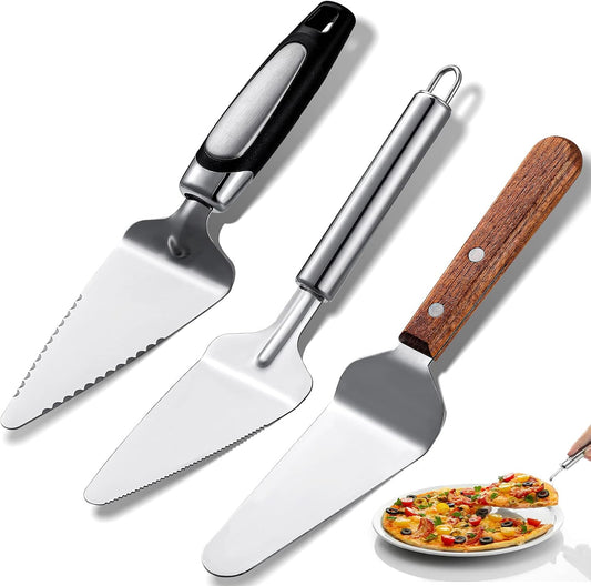 Patelai 3 Pcs Pie Server Set, Stainless Steel Cake Pizza Spatula Serrated