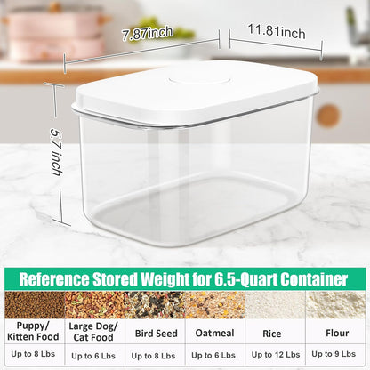 TBMax Dog Cat Food Storage Container 12Lbs with Airtight Flip-up Lid, Large Pet Food Dog Treat Container with Scoop, Airtight Food Storage Bin for Kitchen Organization