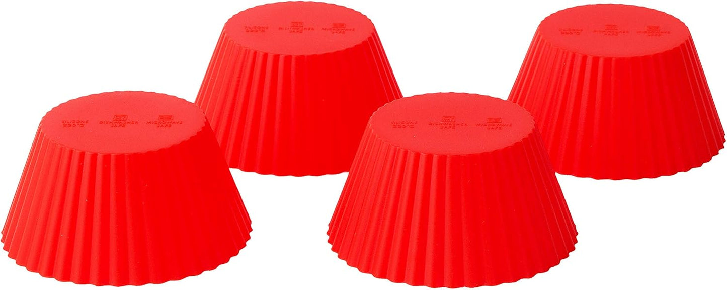 Fox Run Scalloped Black and White Silicone Cupcake and Muffin Liners, Set of 12, Standard Size Wrappers