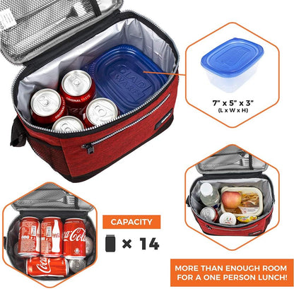 opux Insulated Lunch Box Men Women, Lunch Bag for Work School, Leakproof Soft Cooler Tote Adult, Large Lunch Pail Kids Boys Girls, Picnic Beach Food Bag with Shoulder Strap, Purple Floral