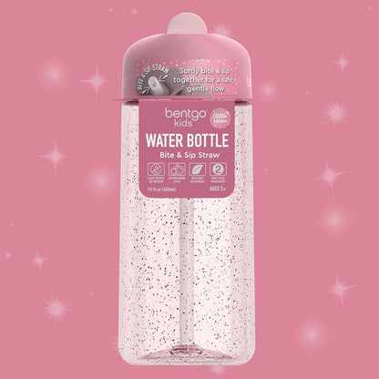Bentgo Kids Water Bottle - Leak-Proof, Durable Tritan PFAS- & BPA-Free 15 fl oz, Kids/Toddlers Ages 3+ for School & Sports; Bite & Sip Spout, Carrying Handle, Dishwasher Safe (Unicorn)