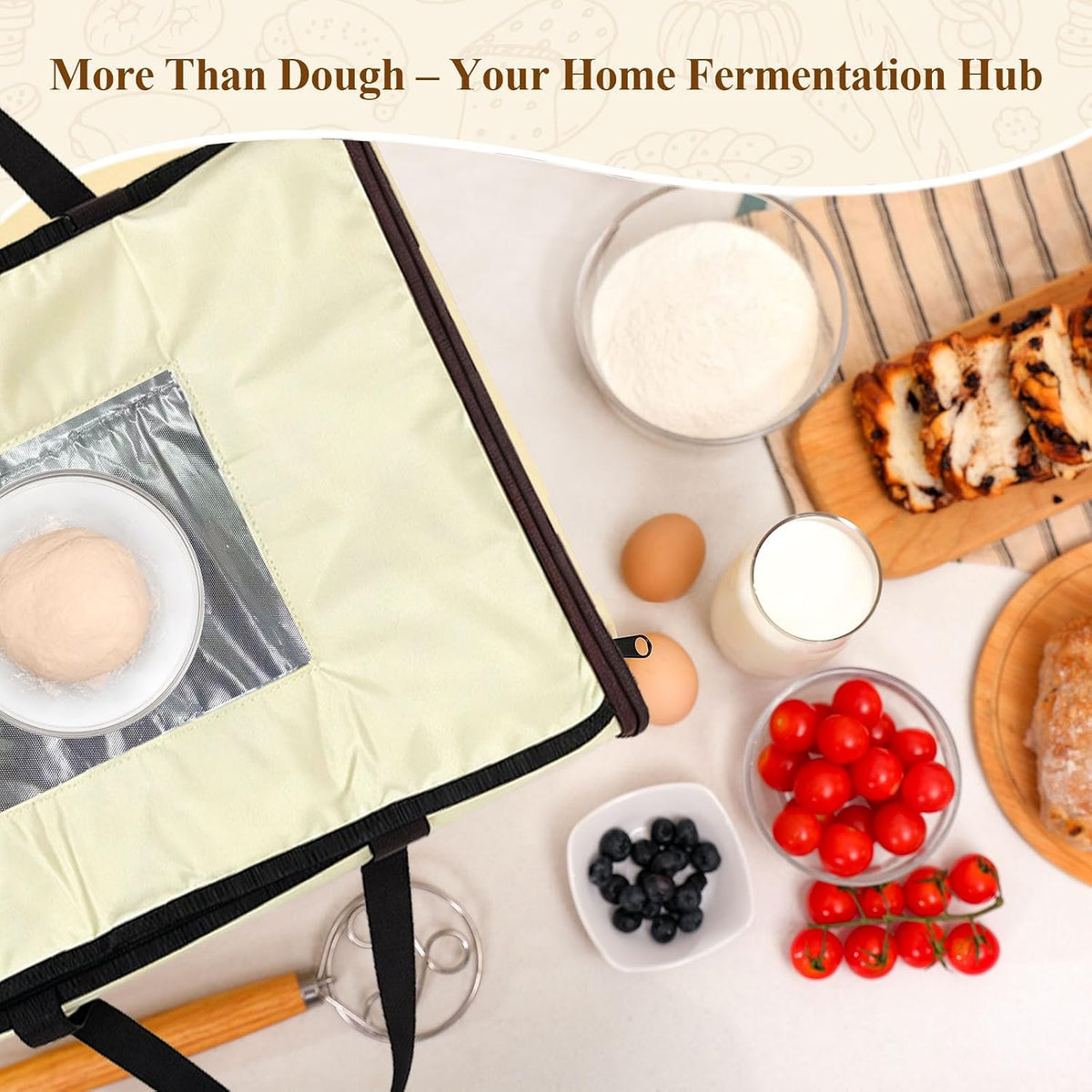 Foldable Bread Proofing Box, 50–113℉ Temp Control &Timer for Dough, Yogurt