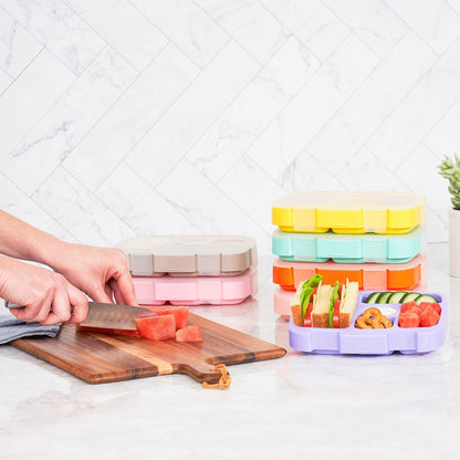 Bentgo® Kids Prints Tray with Transparent Cover - Reusable, BPA-Free, 5-Compartment Meal Prep Container with Built-In Portion Control for Healthy Meals At Home & On the Go (Mermaids in the Sea)