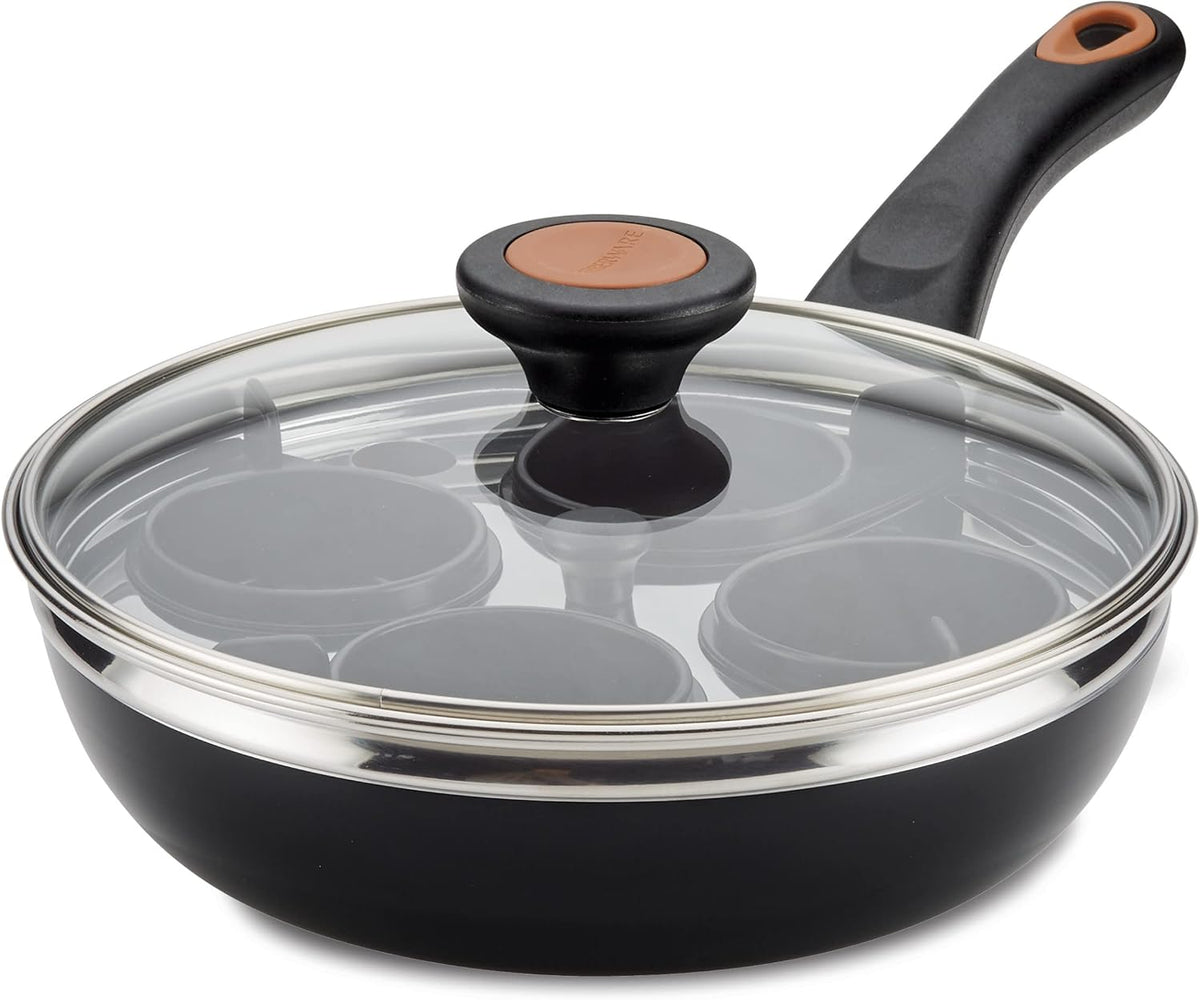 Farberware Glide Copper Ceramic Egg Poacher Pan Nonstick 4 Eggs, 8-Inch