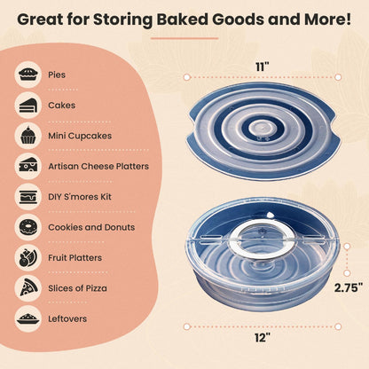 Cake Carrier with Lid and Handle – 10" Cake Storage Container with Baking Accessories, Cake Stand with Baking Pan, Cupcake Tray, Cake Boards & Piping Set