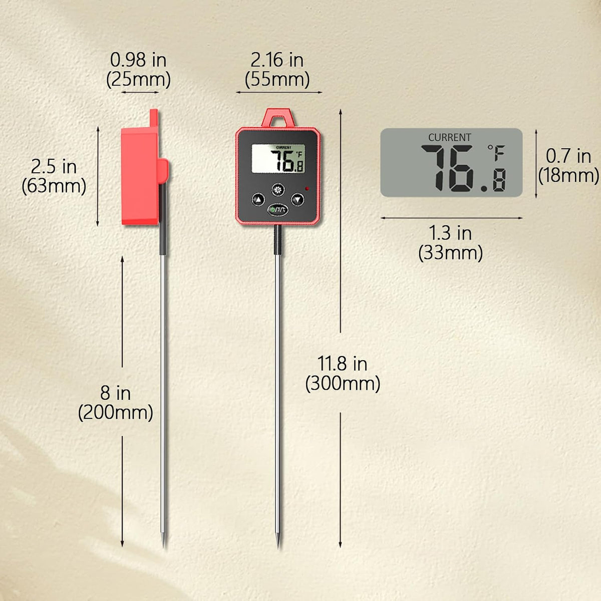Timloon Digital Candy Thermometer with Pot Clip