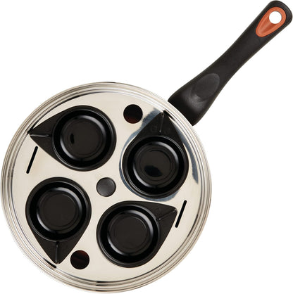 Farberware Glide Copper Ceramic Egg Poacher Pan Nonstick 4 Eggs, 8-Inch