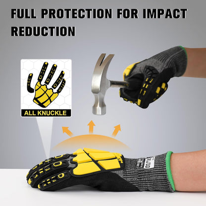 Safety Work Gloves Men Women, ANSI A6 Cut Resistant Gloves
