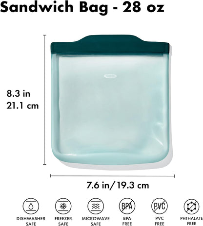 OXO Good Grips Silicone Reusable Bag - Stand-Up Cup (8 oz) - Oat