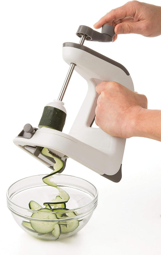 PL8 Professional Spiralizer - Multi-Functional Vegetable Spiral Cutter with 3 Blade Options, Dishwasher Safe, Perfect for Zoodles, Ribbons, and Garnishes