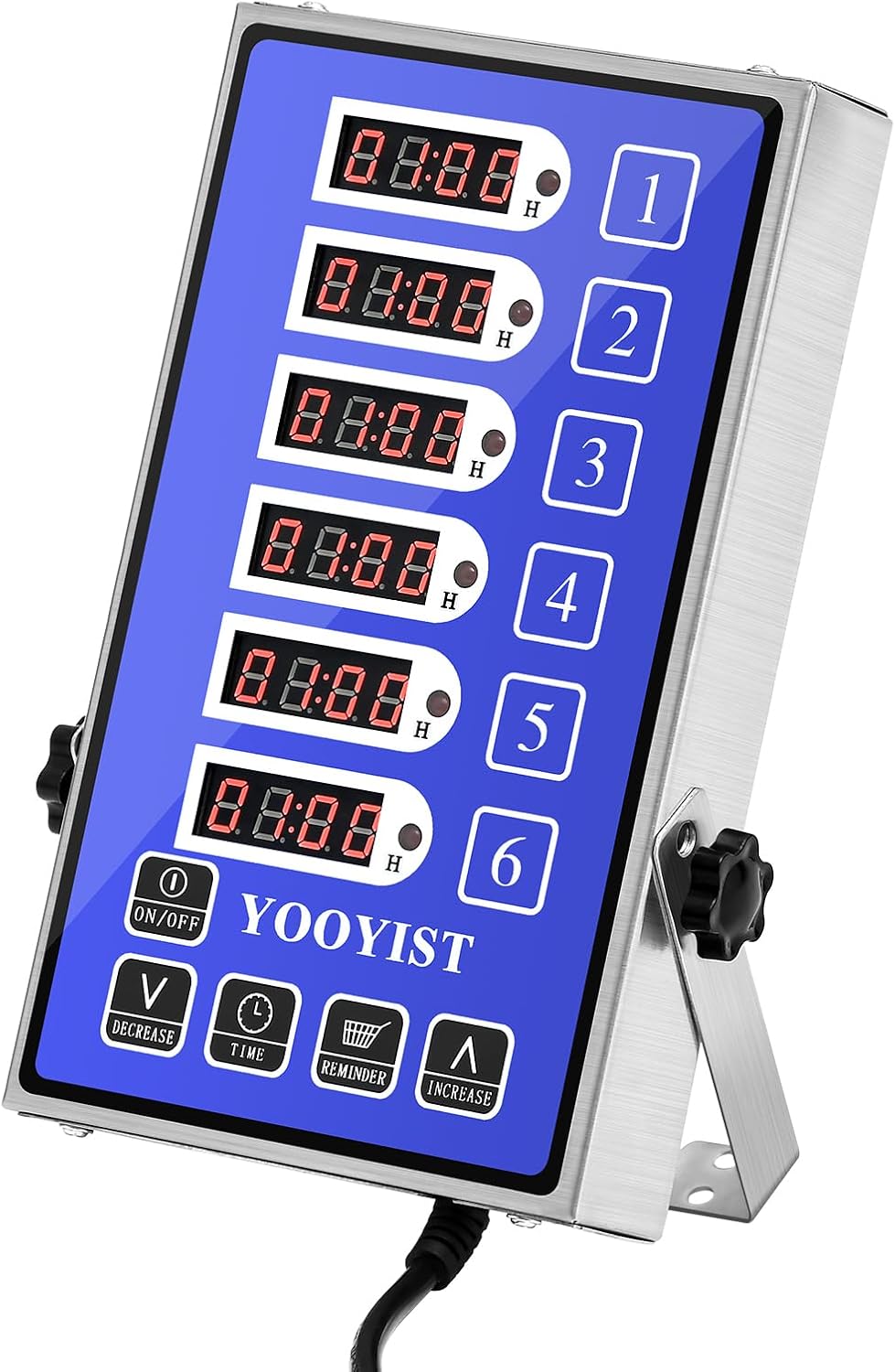 Commercial Kitchen Timer 6 Channel Digital Loud Alarm Cook Timer