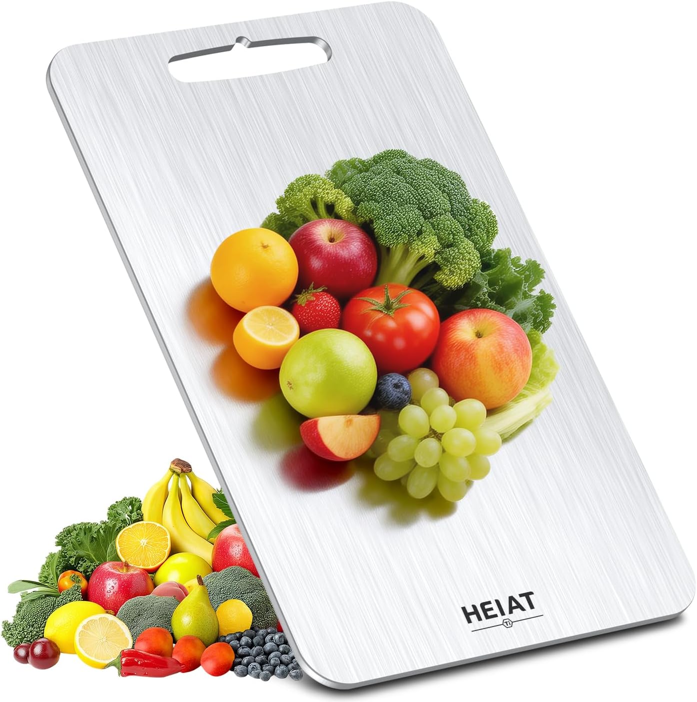 Titanium Cutting Board Set of 3, 100% Pure Titanium Cutting Boards for Kitchen, Non-Toxic, Double-Sided Chopping Boards for Raw & Cooked Food, Handles Included, Dishwasher Safe(S+M+L)