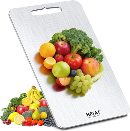 Titanium Cutting Board Set of 3, 100% Pure Titanium Cutting Boards for Kitchen, Non-Toxic, Double-Sided Chopping Boards for Raw & Cooked Food, Handles Included, Dishwasher Safe(S+M+L)