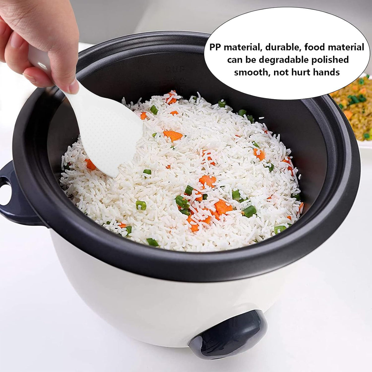 2-Piece Plastic Rice Paddle & Spoon, White E