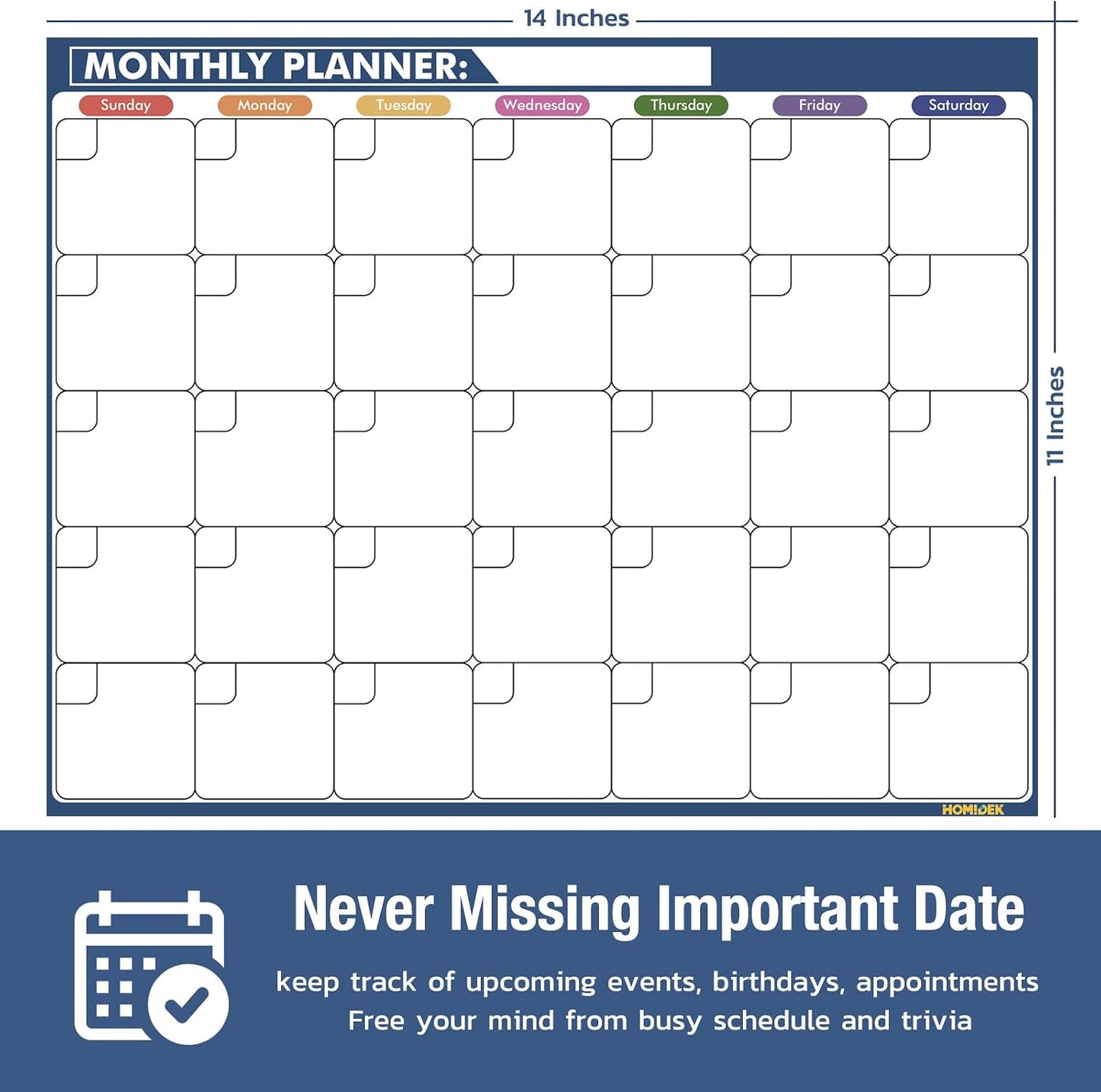 Magnetic Meal Planner Menu Board: Reusable Dry Erase Family Planning Board with Grocery List & Fridge Freezer Inventory List for Refrigerator, Dry Erase Markers and Eraser Included - 14x11 Inches