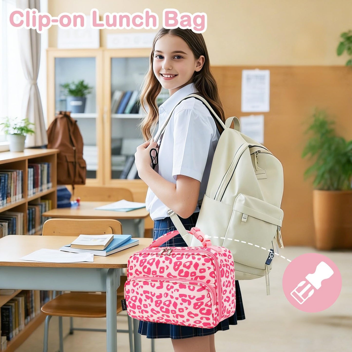 FlowFly Kids Lunch box Insulated Soft Bag Mini Cooler Back to School Thermal Meal Tote Kit for Girls, Boys, Astronaut - Colors B