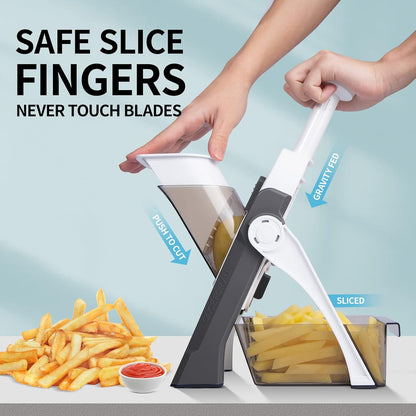 QYKIC Safe Mandoline Slicer for Kitchen, Adjustable Potato Slicer