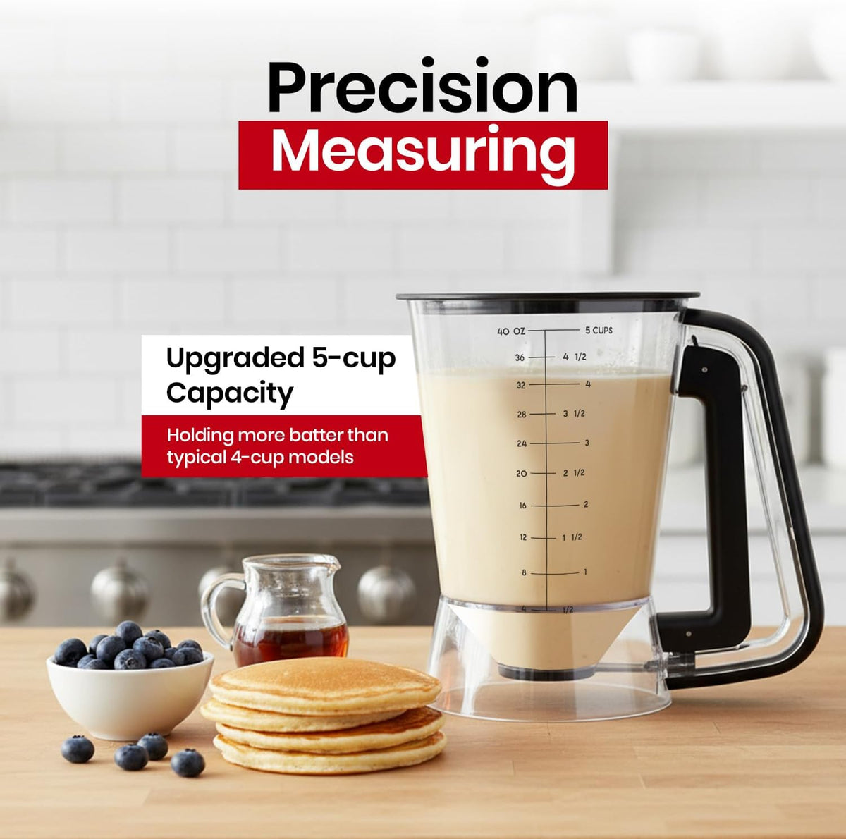 Eggssentials Pancake Batter Dispenser with Squeeze Handle Pancake Dispenser