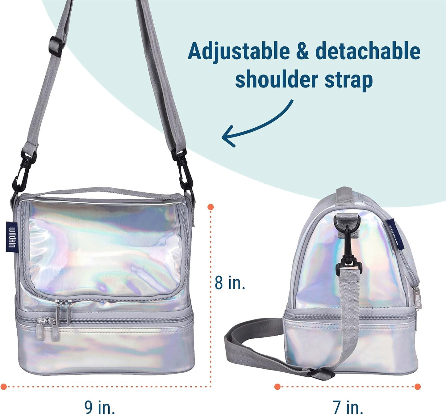 Wildkin Kids Two Compartment Insulated Lunch Bag – Keeps Food Hot or Cold, Easy-Clean Lining, Leak-Resistant & BPA-Free – Boys & Girls, Ideal for School, Travel & Daycare – Jurassic Dinosaurs