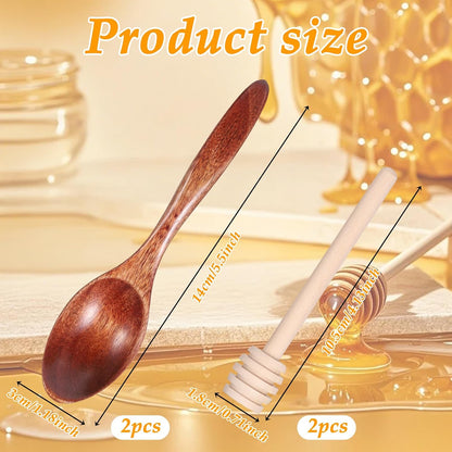 DOPENSPI Honey Dipper Sticks Honey Spoon, Honeys Mixing Stirrer and Spoon