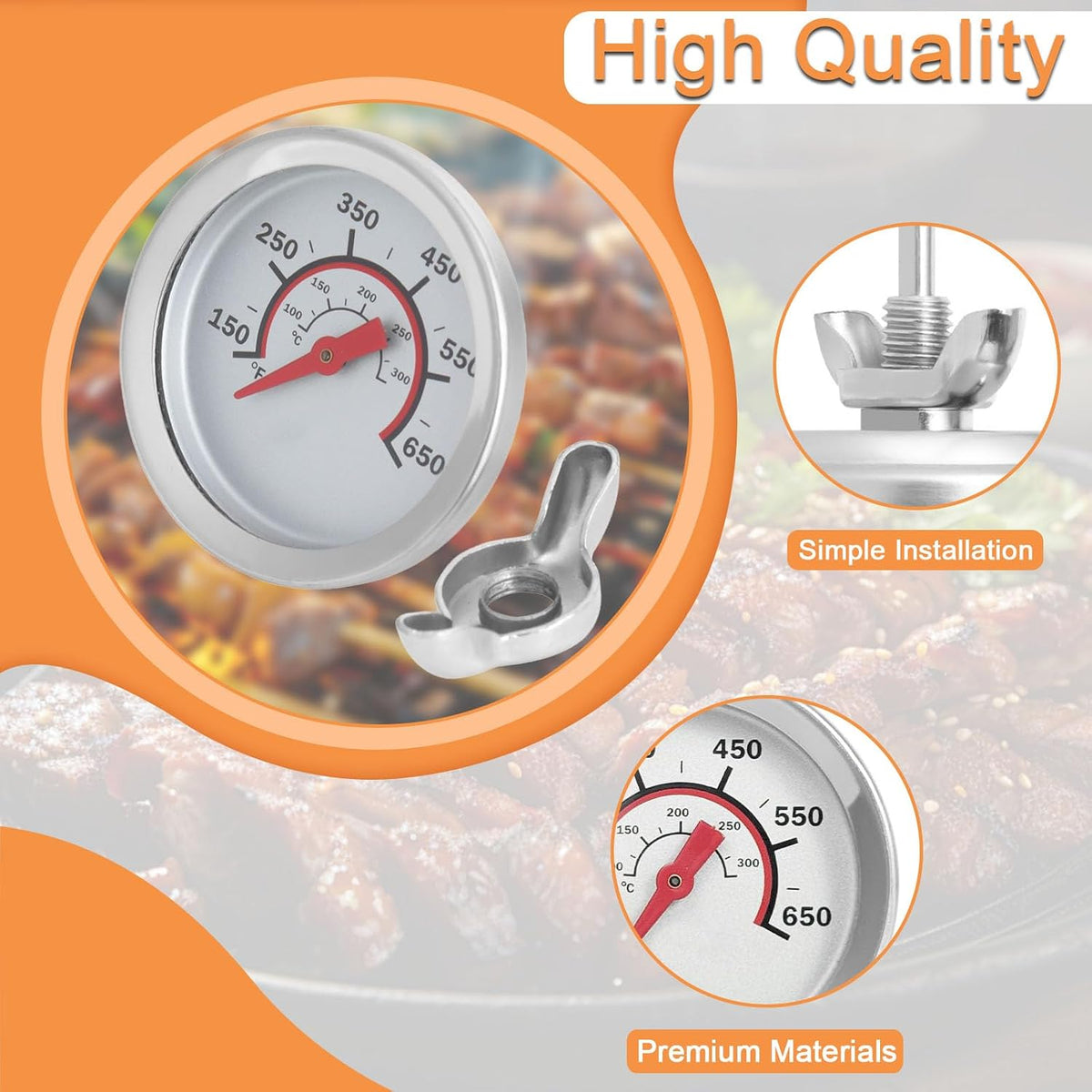 60540 Temperature Gauge for Weber GS4 Spirit II/I 200/300 SER & 22" Kettles