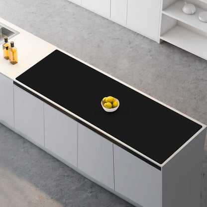 Silicone Mats for Kitchen Counter, 47.3"x23.6"x0.08" Largest Heat Resistant Mat Kitchen Island Waterproof 2MM Thick Countertop Protector Mat Nons-slip Extra Large Counter Mat (Black)