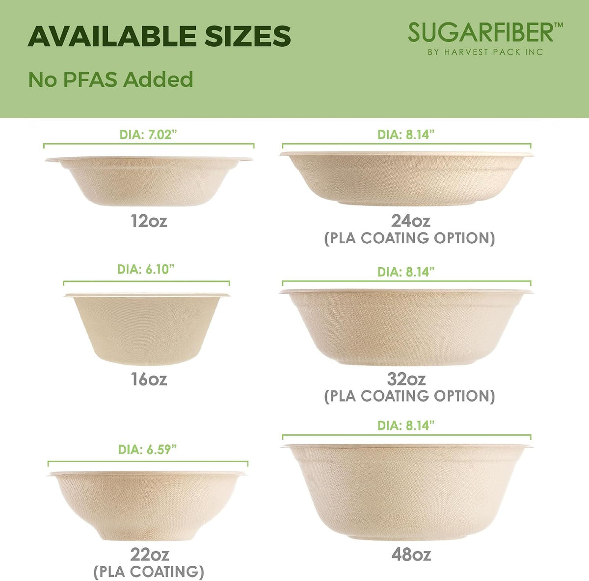 32oz Compostable Paper Bowls Disposable Round Natural Soup Bowls, 50 Count