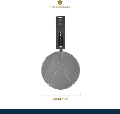 MasterClass Splatter Guard, Stainless Steel, Odour-Resistant, 33 cm (13"), Silver