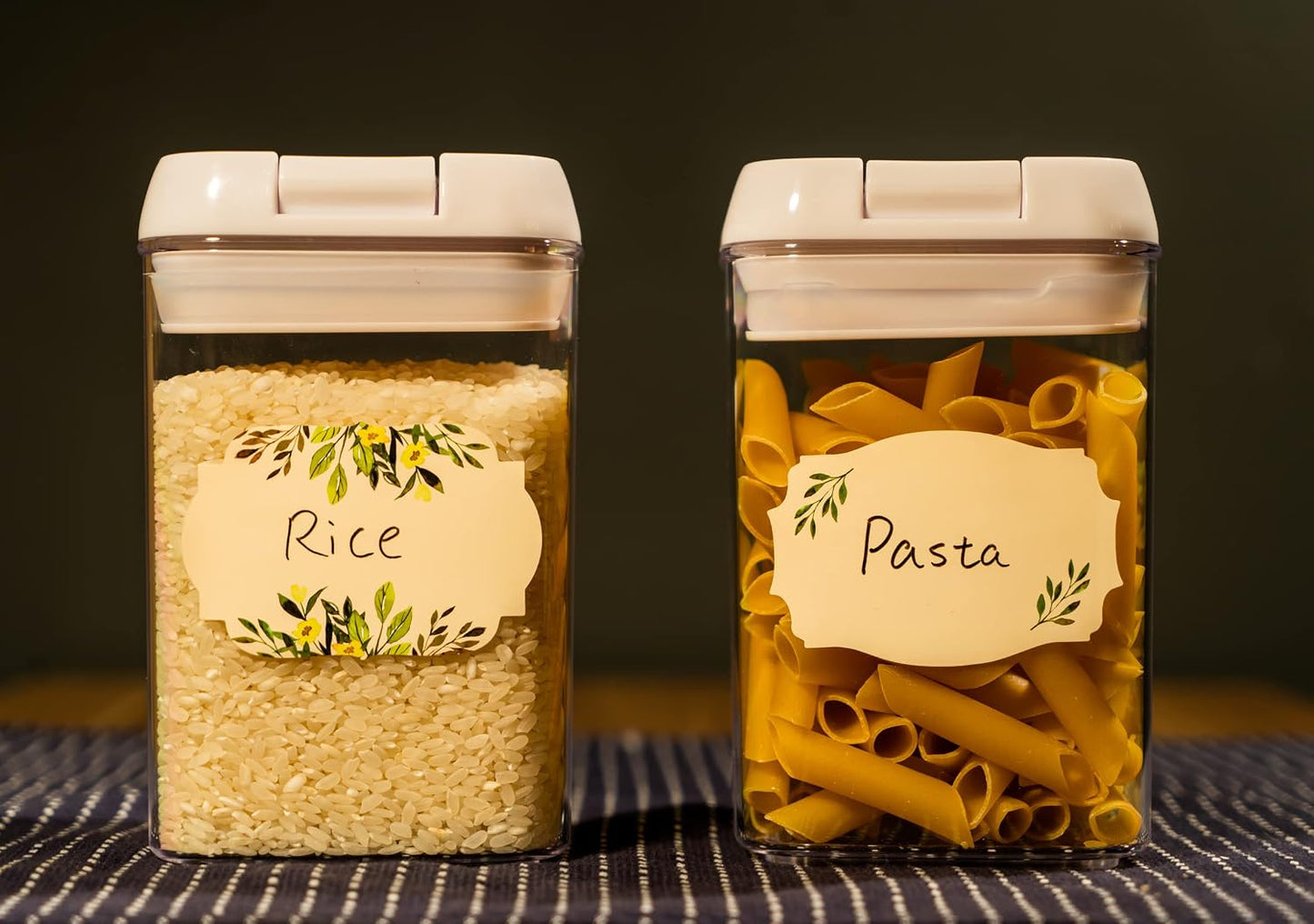 MONEST Waterproof Label Stickers for Jars and Lids, Pantry, Mason Jar, Canning, Spice, Bottle Labels (Red Tulip 2"x3")
