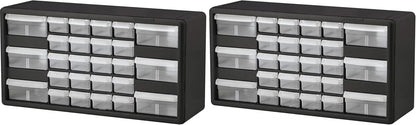 Akro-Mils 44-Drawer Plastic Drawer Storage Cabinet for Garage Organization, Bead Organizer, Building Bricks Storage, Teacher Toolbox, Makeup Organizer, 20" W x 6" D x 16" H, 10144 Black
