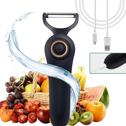 Electric Potato Peeler, Handheld Electric Vegetables and Fruit Peeler 3-in-1 Pro Set, USB Rechargeable Kitchen Gadgets for Apples, Potato, Carrots, Cucumber