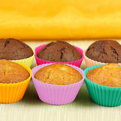 6 pack Silicone Baking Cups, Reusable Muffin Liners Non-Stick Cup, Cake Molds Set,Cupcake Silicone Liner Cupcake Holder,Bpa Free (navy blue)